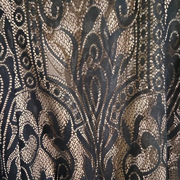 Adrianna Papell Dress Black Lace 3/4 Sleeve Size 4 - Picture 5 of 7